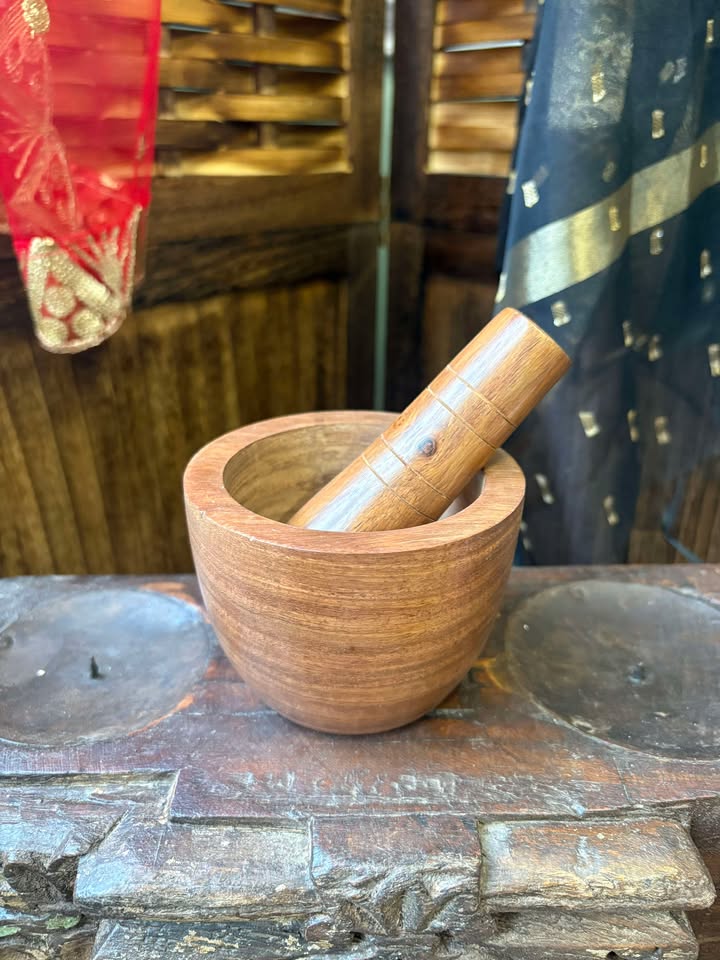 Dalit Wooden Pestle and Mortar