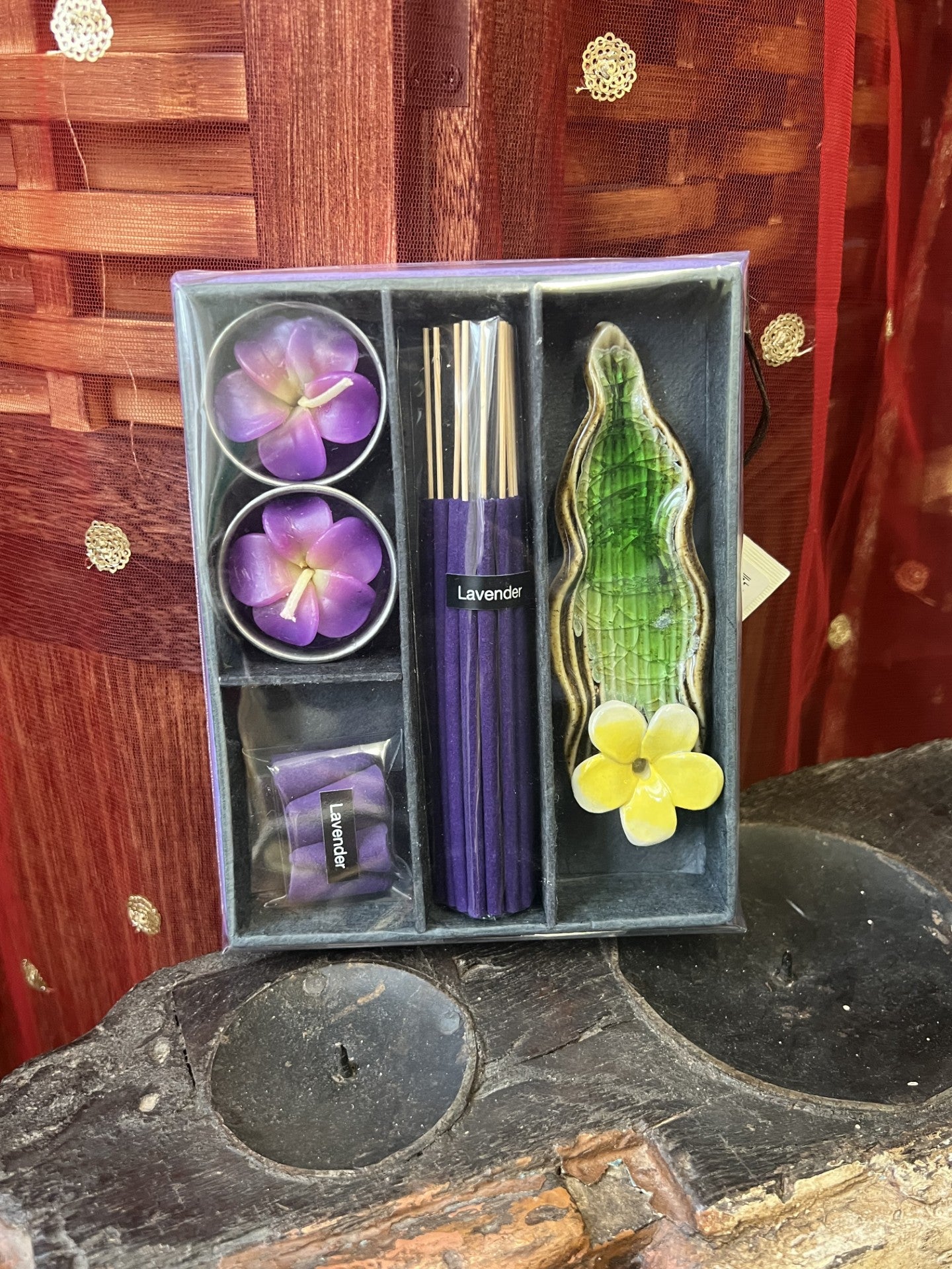 Incense Gift Set with Leaf Holder