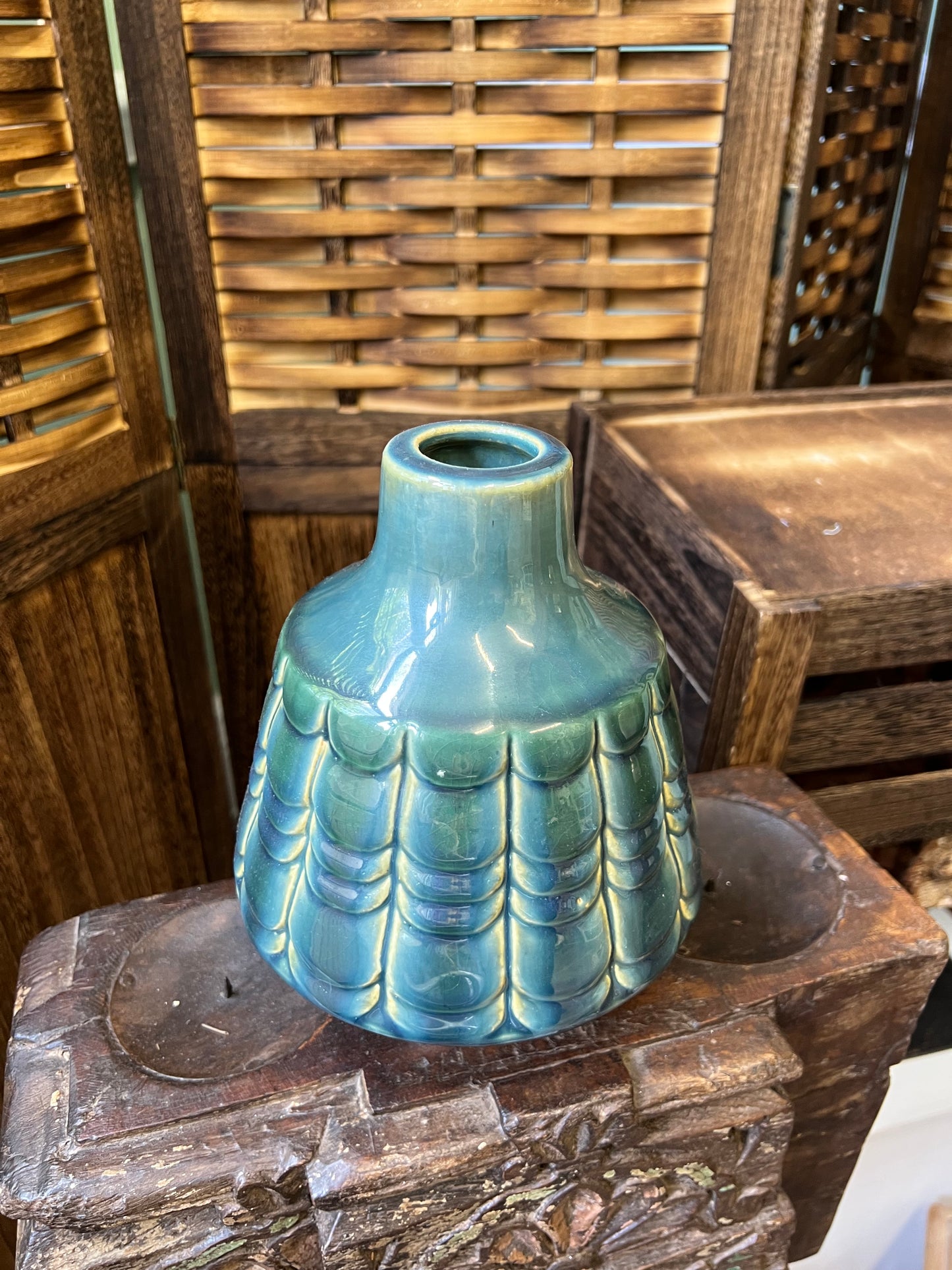 Teal Vase