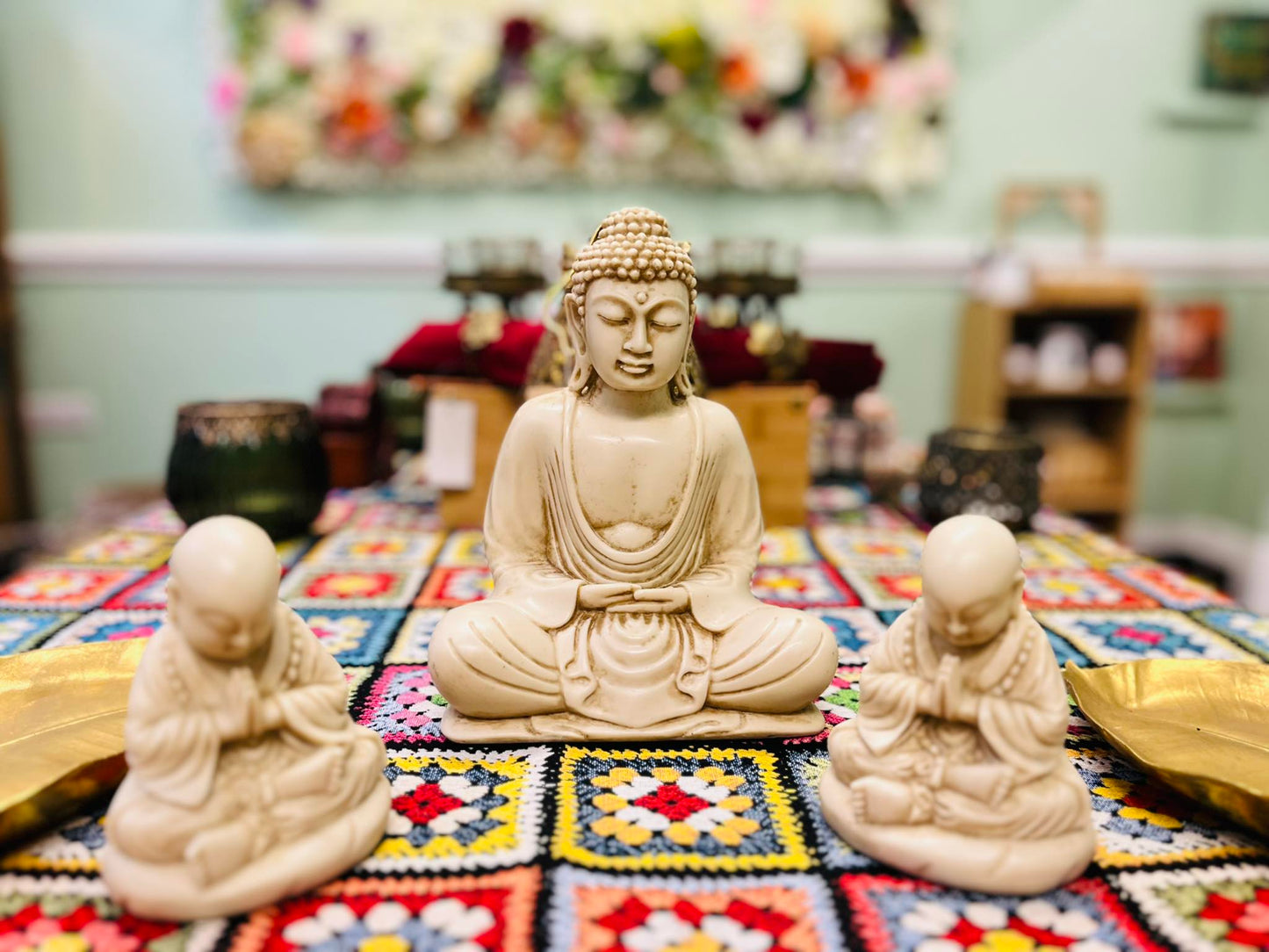 Namaste Sitting Resin Buddha