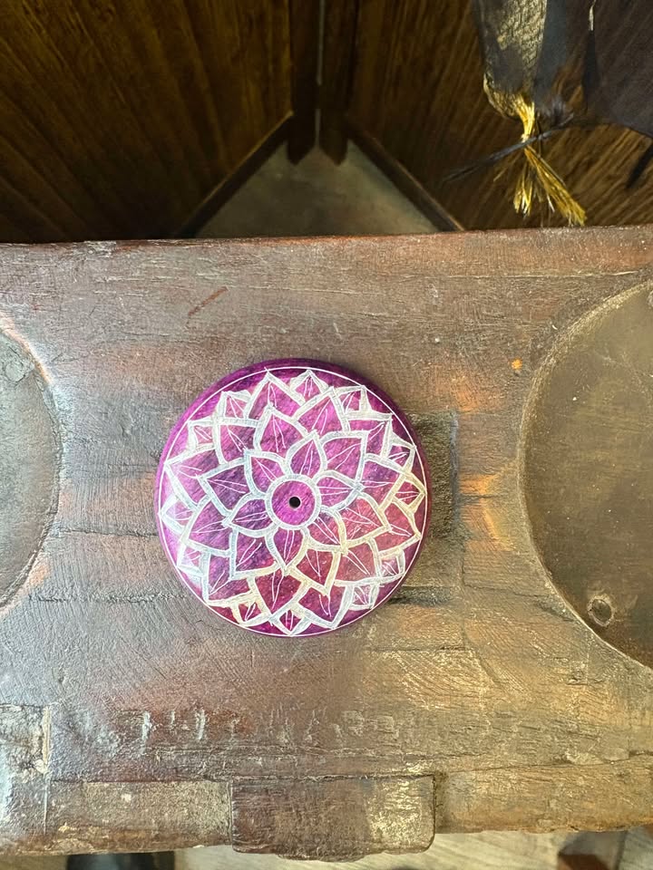 Handcarved Chakra Soapstone Incense Holder