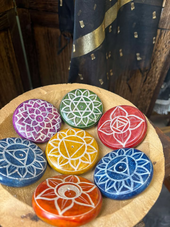 Handcarved Chakra Soapstone Incense Holder