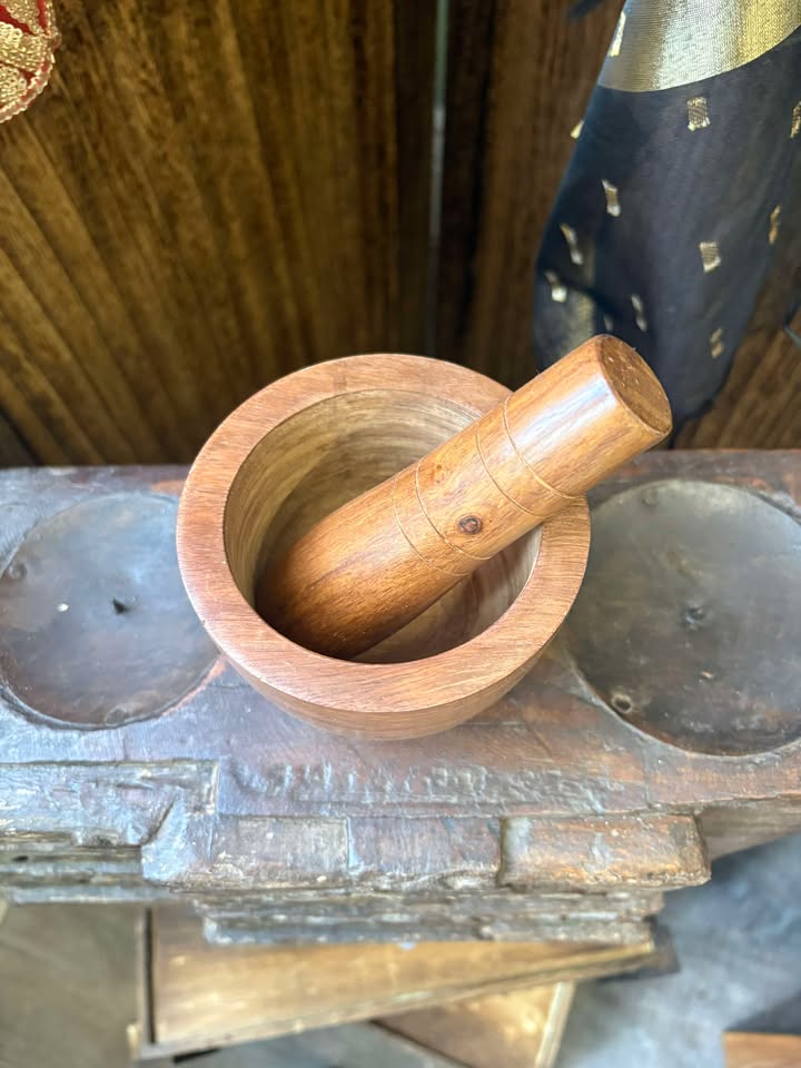 Dalit Wooden Pestle and Mortar