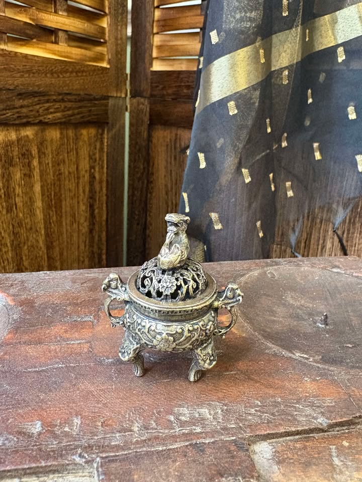 Gohobi Brass Pixiu & Dragon Incense Holder