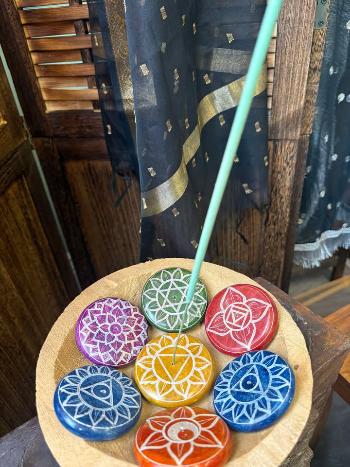 Handcarved Chakra Soapstone Incense Holder