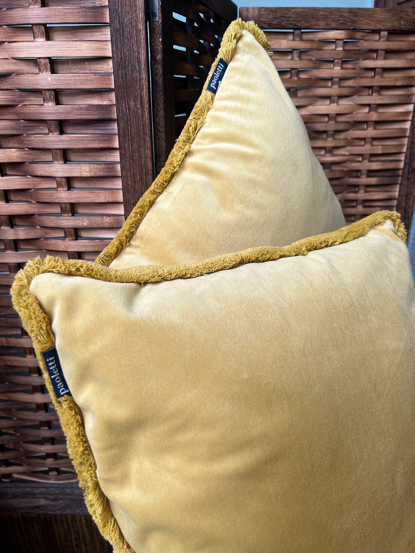 Paoletti Ochre Velvet Cushions