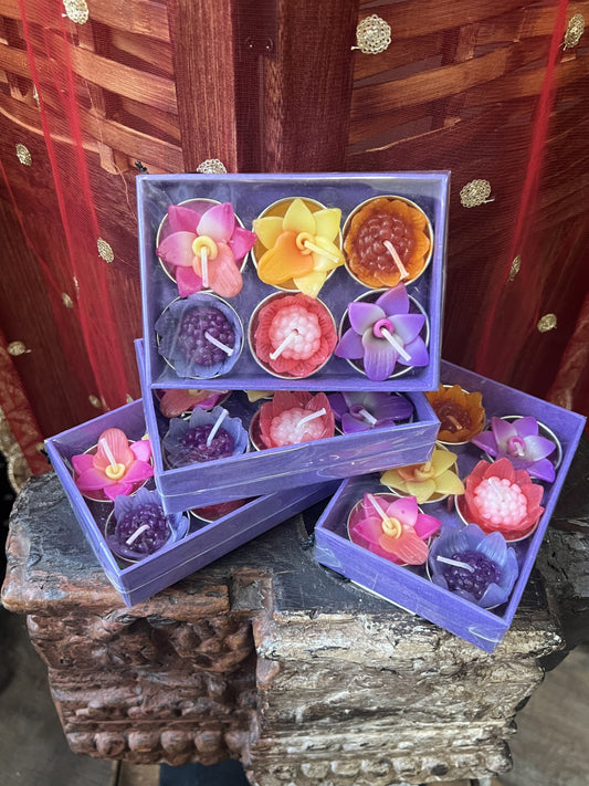 Box of 6 Scented Orchid Flower Tealights