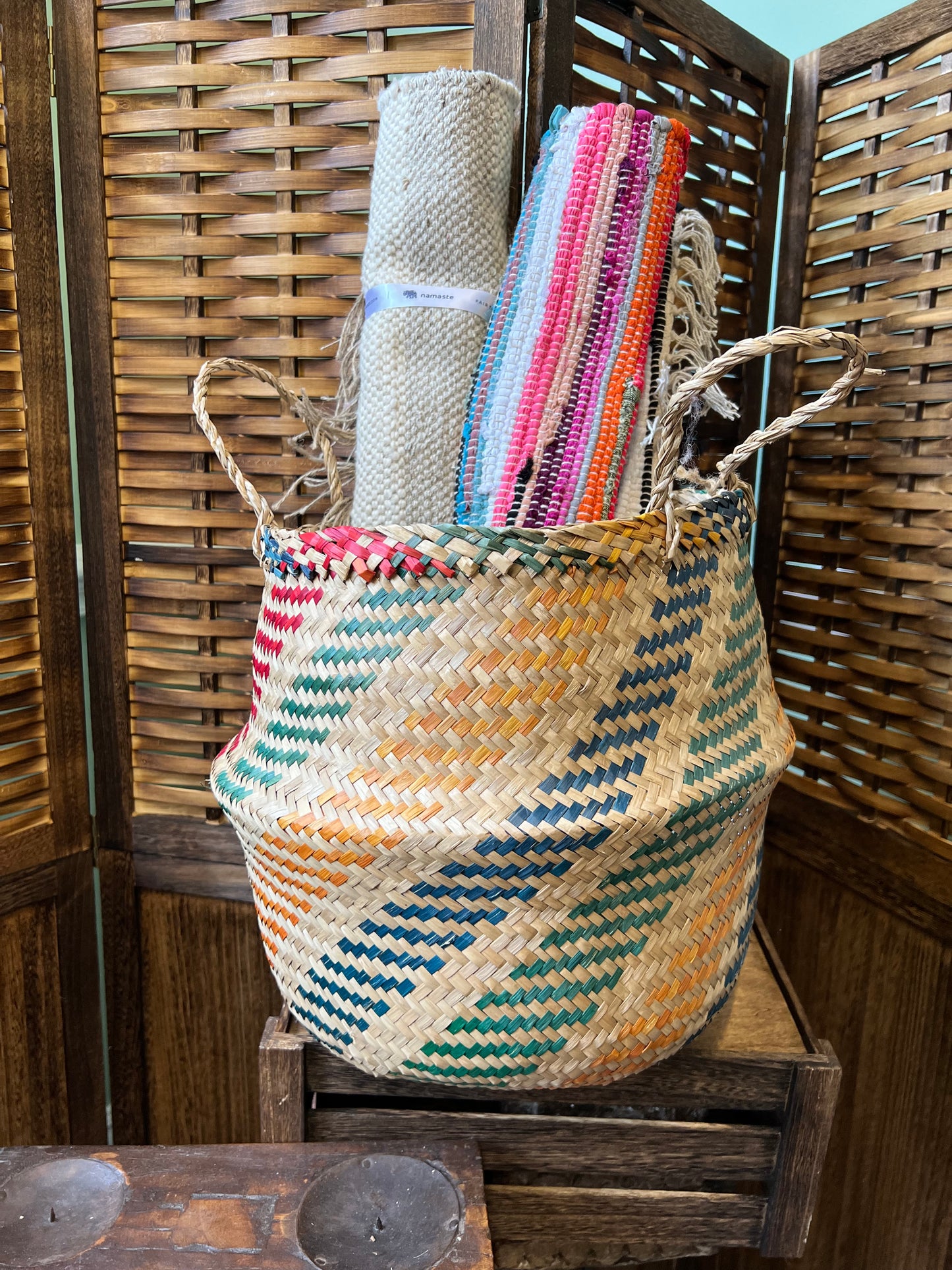 Multicolour Woven Basket