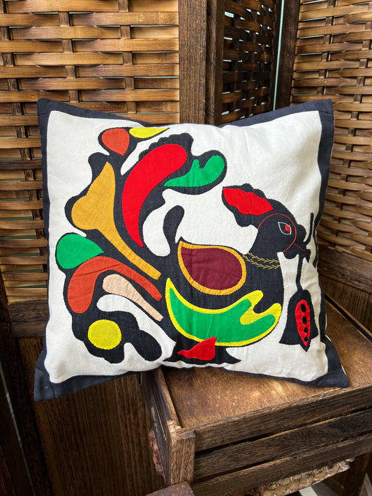 Multicolour Cockerel Cushion Cover