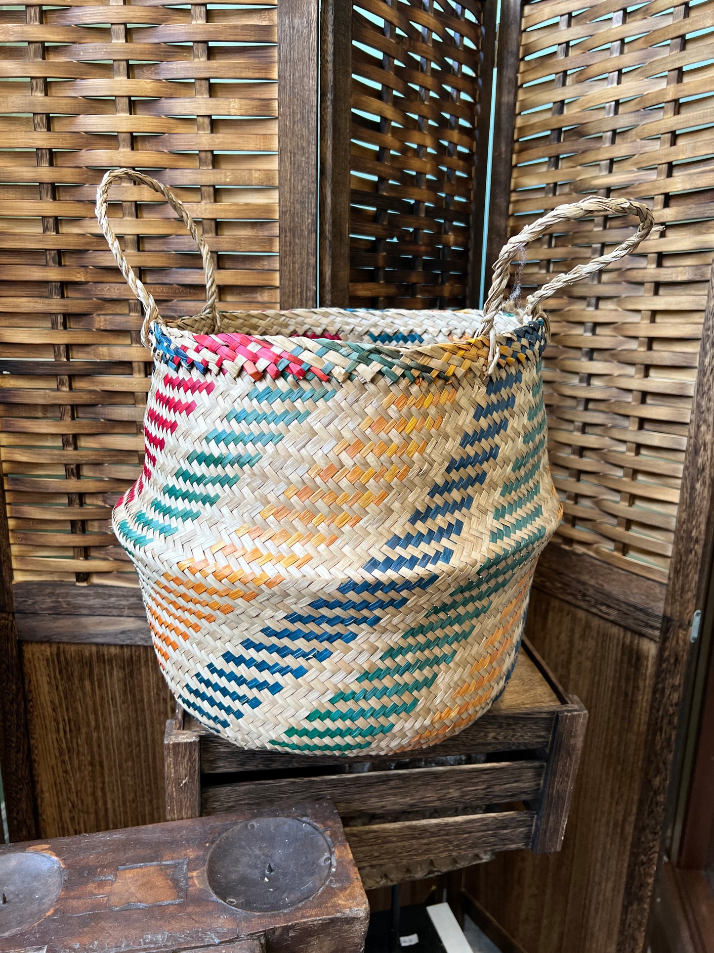 Multicolour Woven Basket
