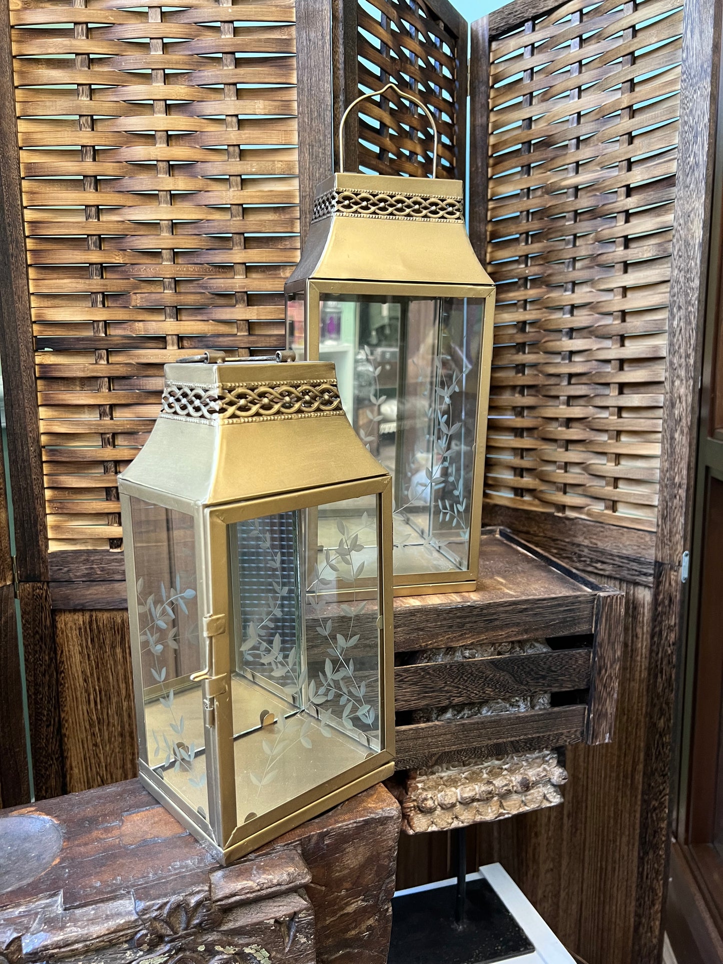 Gold Leaf Etched Lanterns