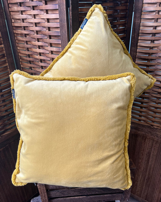 Paoletti Ochre Velvet Cushions