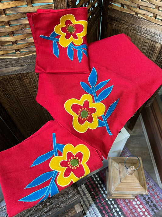 Red Floral Placemats