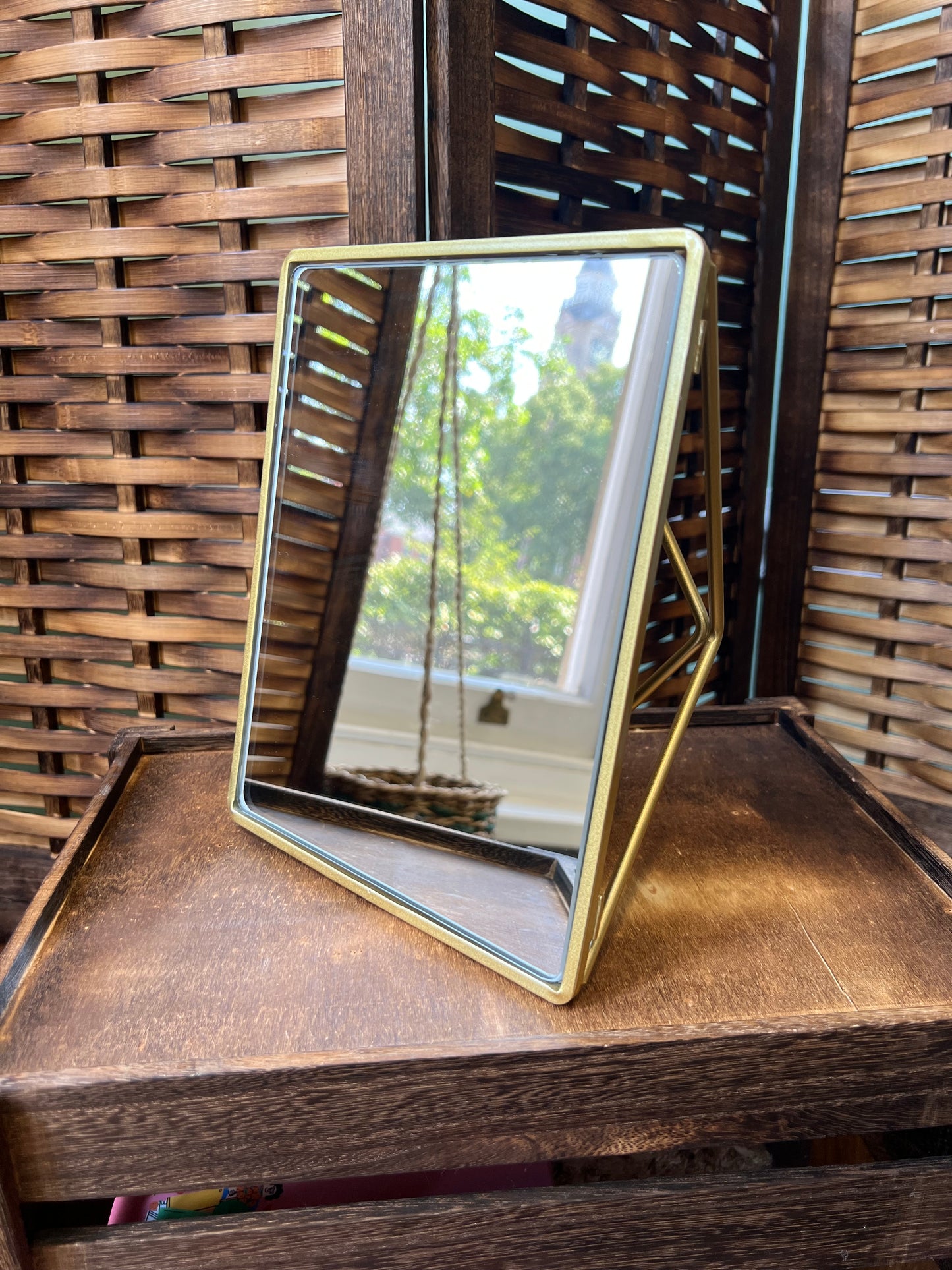 Geometric Gold Mirror